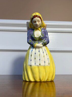 Laguna Greece pottery - woman in yellow figural planter